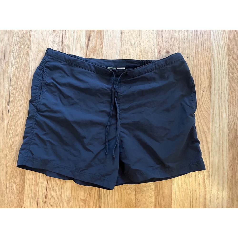 LL Bean Women Supplex Nylon Shorts Black Elastic Drawstring  Medium